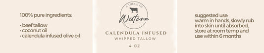 4oz Calendula Infused Whipped Tallow